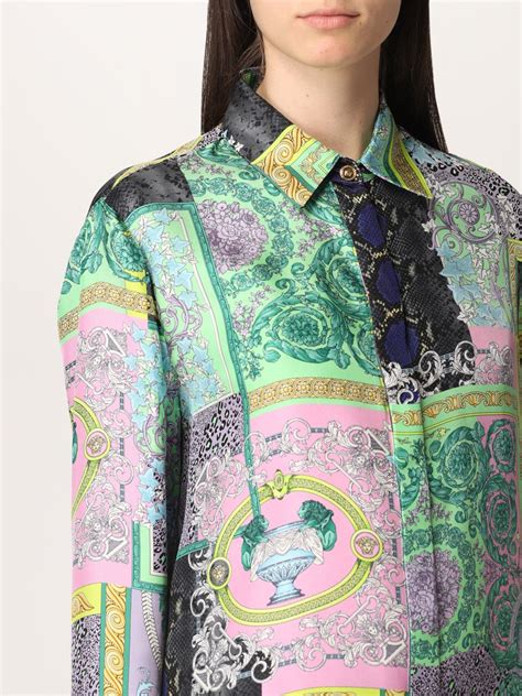 versace green silk shirt|versace silk shirt price.